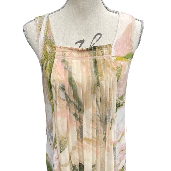 Simply Vera Vera Wang Pink/Green/White Abstract Sleeveless Dress (S) - Picture 4 of 12